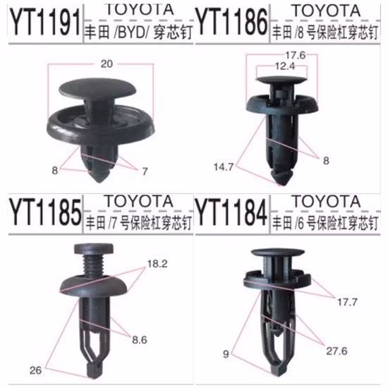Kit para carro acessórios automotivos nylon/metal/PP/POM rebite/porcas/parafusos/grampos/fixadores